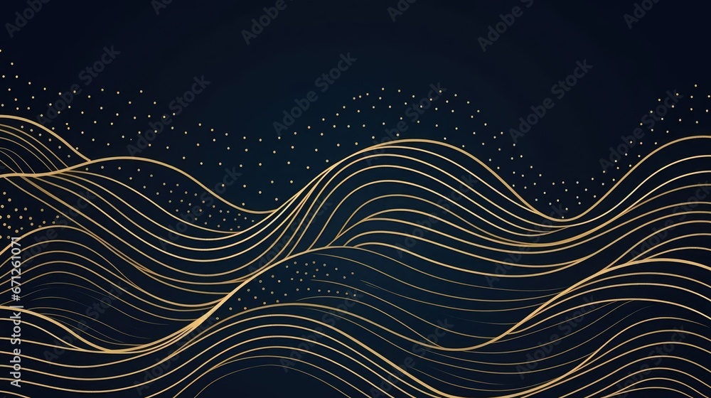 Vector art deco wavy luxury pattern wave line japanese style background Organic dynamic pattern texture for print wall art Vector art deco wavy luxury pattern wave line japanese style background Organic dynamic pattern texture for print wall art
