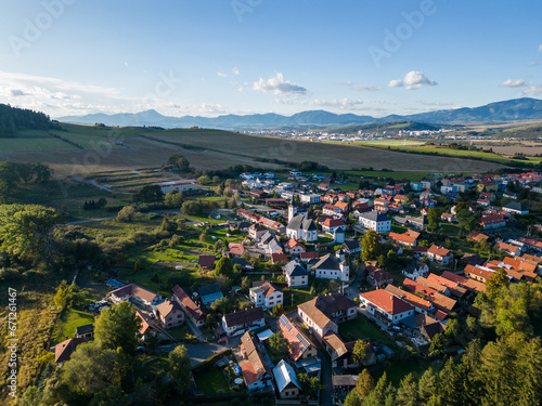 Aerial view of Liptovsky Jan village, Slovakia.   photo