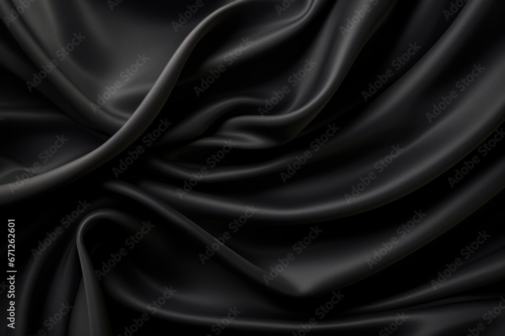 A close-up view of a black silk fabric. This versatile image can be used for various purposes A close-up view of a black silk fabric. This versatile image can be used for various purposes
