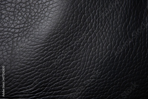A detailed close-up of a black leather surface. Perfect for fashion or interior design projects photo
