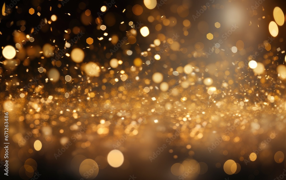Golden Christmas particles and sprinkles for a holiday celebration like Christmas or New Year