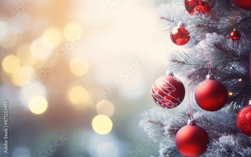 Christmas balls on fir bran...