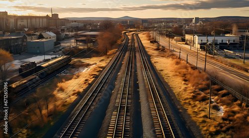 Railroad tracks in the morning