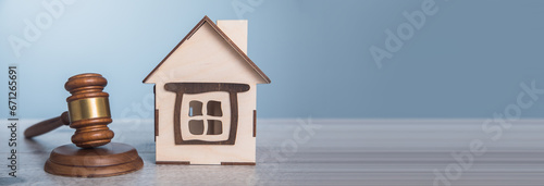 wooden judge with house model photo