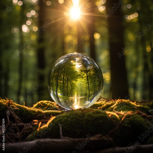 Forest reflected in the crystal ball