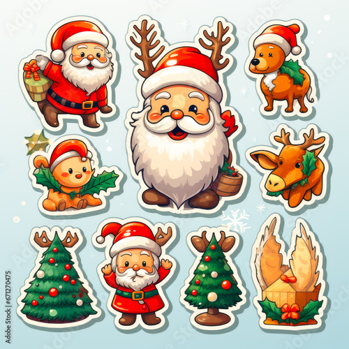Christmas sticker set generated by AI 