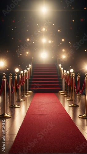 Red carpet on a black background