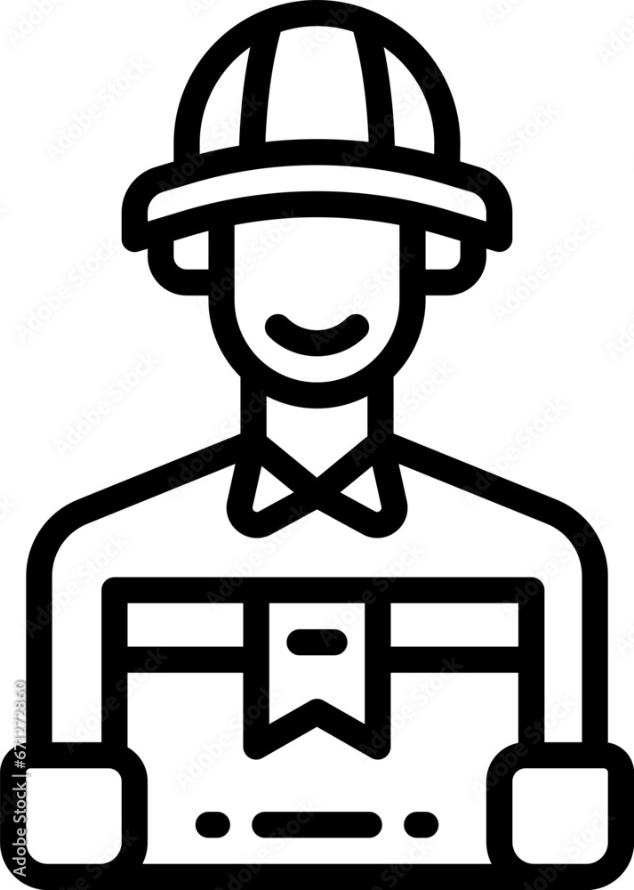 delivery man line icon. vector icon for your website, mobile, presentation, and logo design. delivery man line icon. vector icon for your website, mobile, presentation, and logo design.