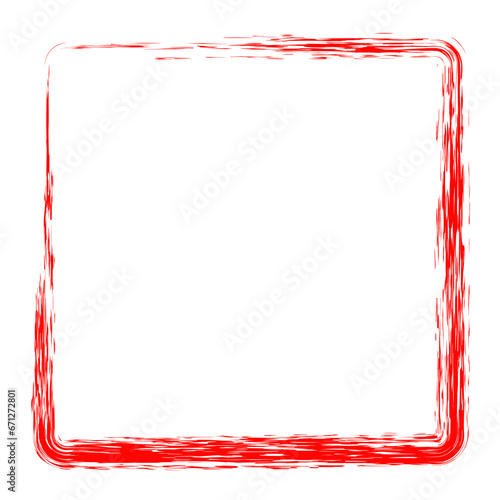 red square crayon frame, simple hand draw sketch at white background