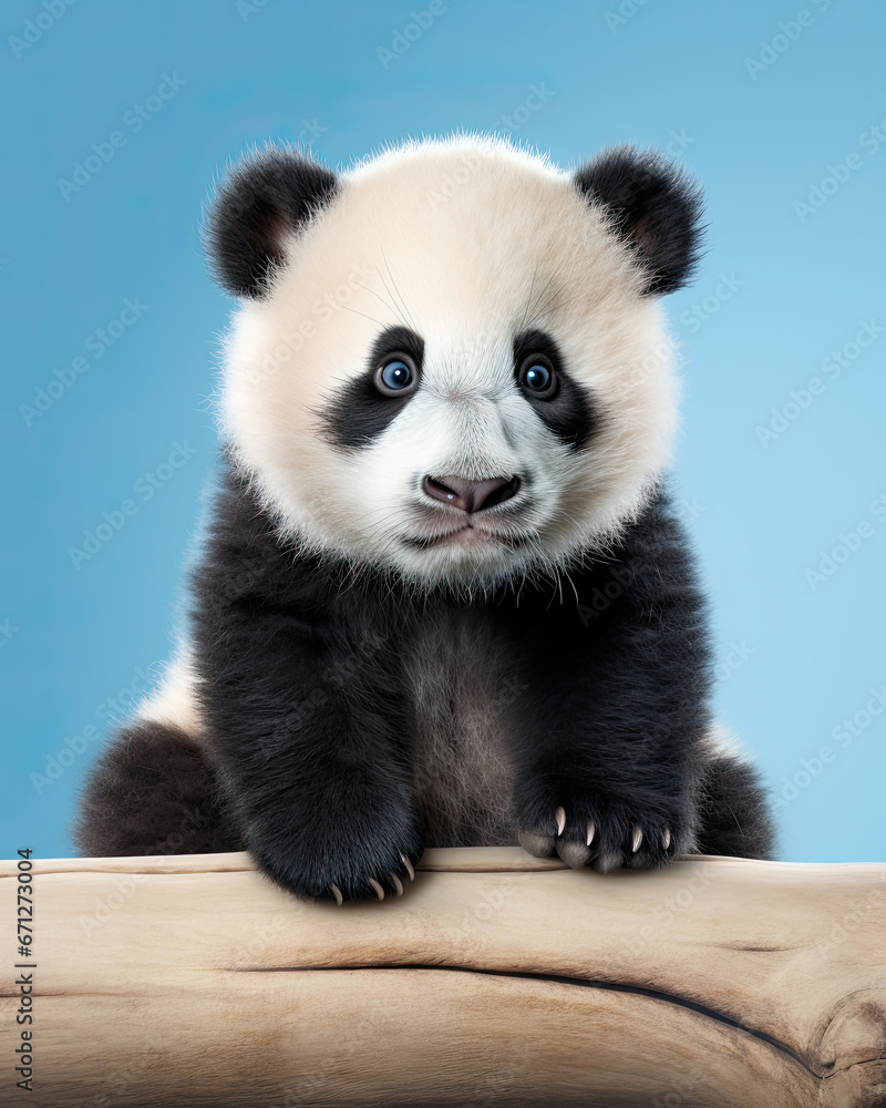 A cute little panda on a clean background
