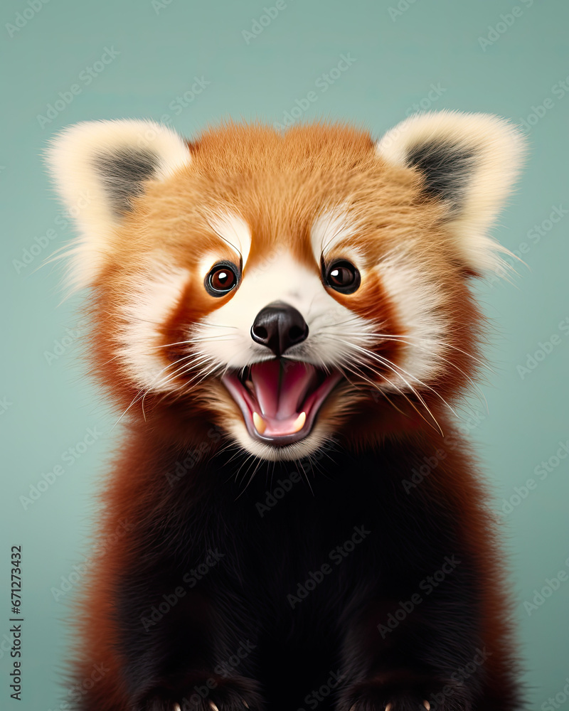 A cute little red panda on a clean background A cute little red panda on a clean background