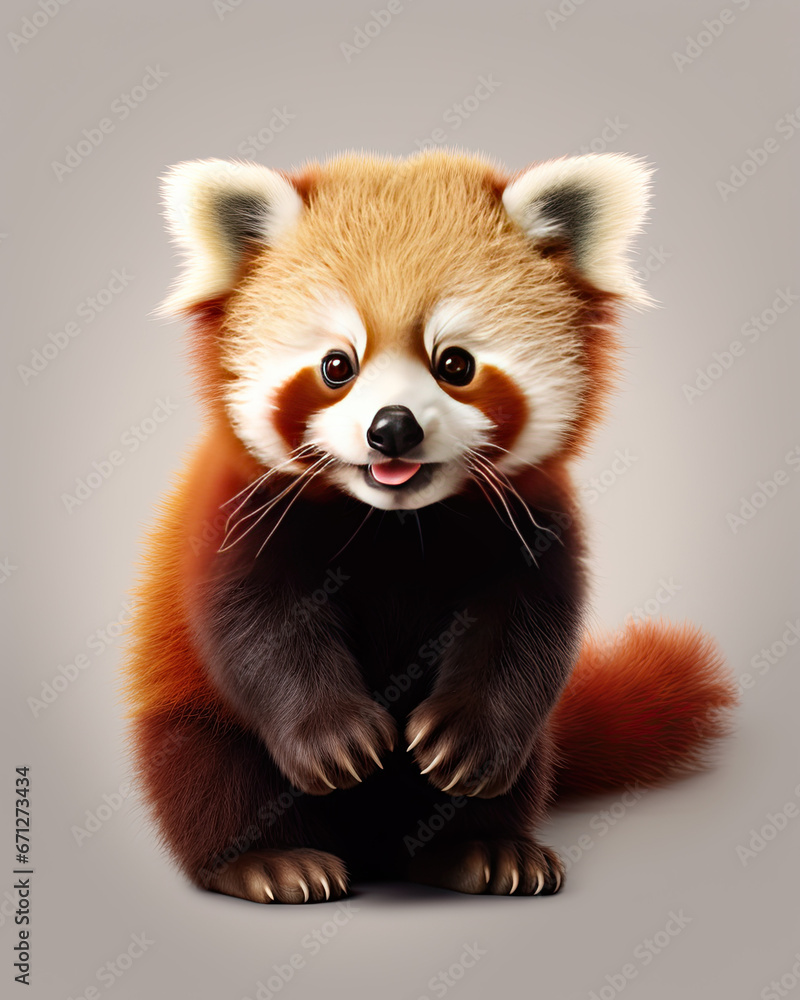 A cute little red panda on a clean background A cute little red panda on a clean background