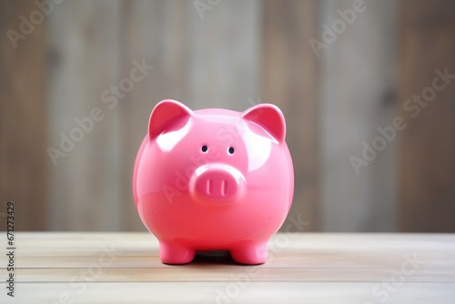 pink piggy bank on white background