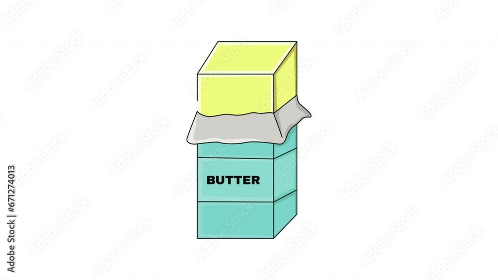 Animation forms a butter icon Animation forms a butter icon