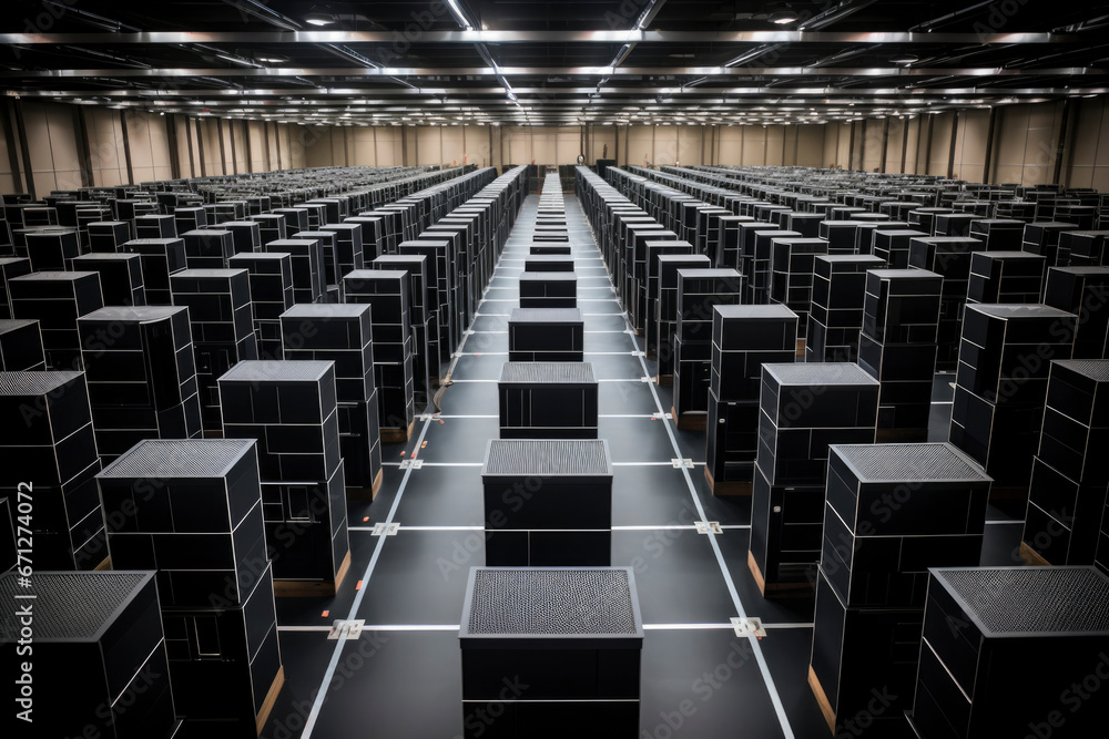Obraz premium Strict, large server room