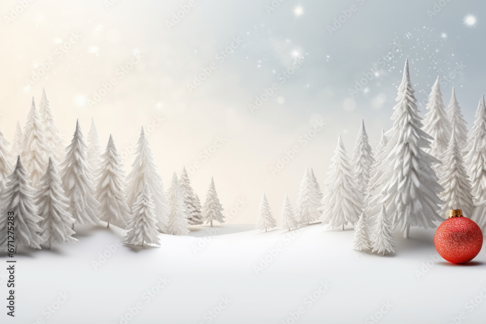 Obraz premium White Christmas composition background.