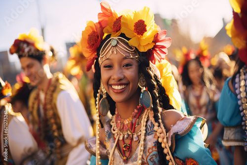 portrait of a girl at a carnival festival, generative ai