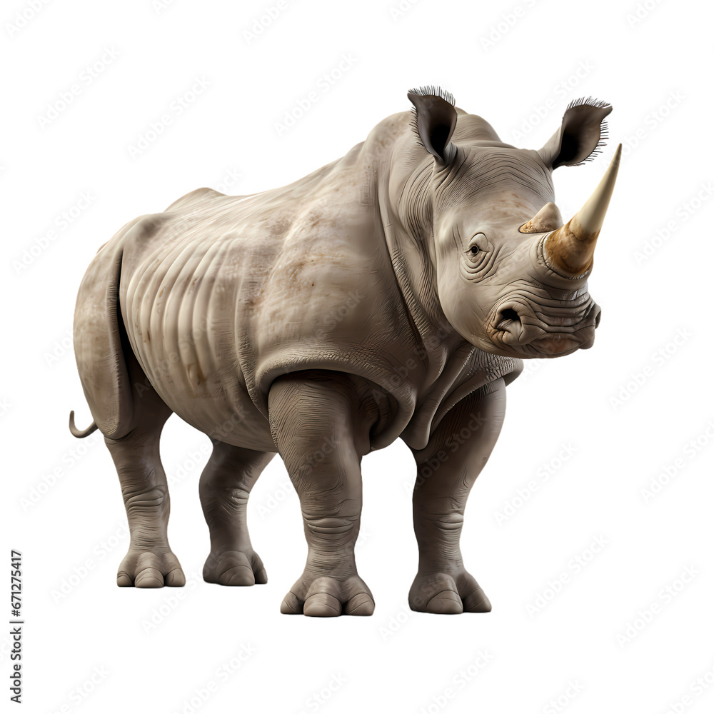 Fototapeta premium Rhino on transparent background