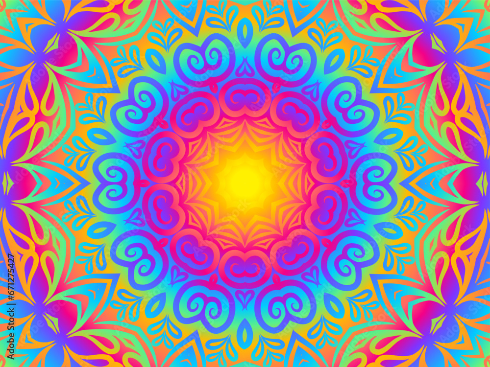 Luxurious colourful hologram gradient mix pattern of modern Chinese oriental Java traditional classic borneo flowers circle flowers art Luxurious colourful hologram gradient mix pattern of modern Chinese oriental Java traditional classic borneo flowers circle flowers art