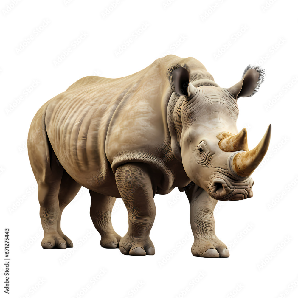 Fototapeta premium Rhino on transparent background