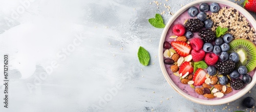 A nutritious breakfast option for vegans and vegetarians is a smoothie bowl topped with a medley of fresh berries nuts seeds and a homemade granola