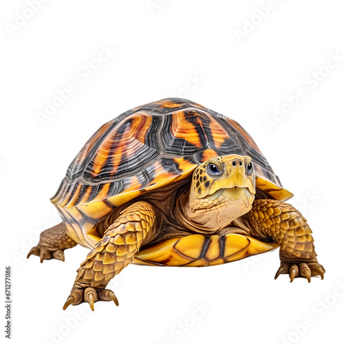 Eastern box turtle on transparent background