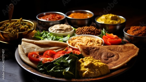 Traditional ethiopian cuisine photo