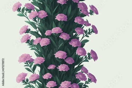 Seamless flowers pattern painting with trendy colors. Print Design, generative ai