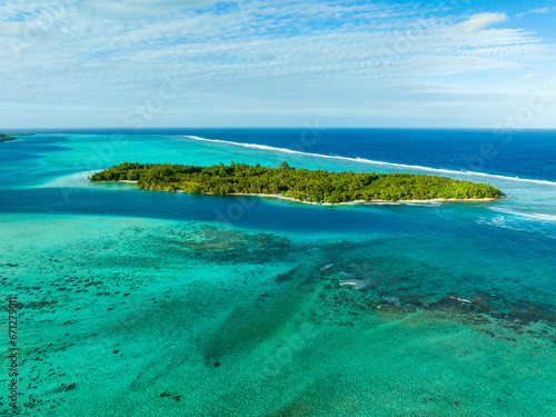 Huahine by drone, French Polynesia photo