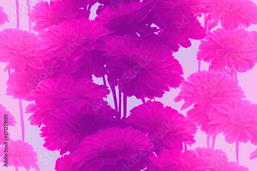 Seamless flowers pattern painting with trendy colors. Print Design, generative ai