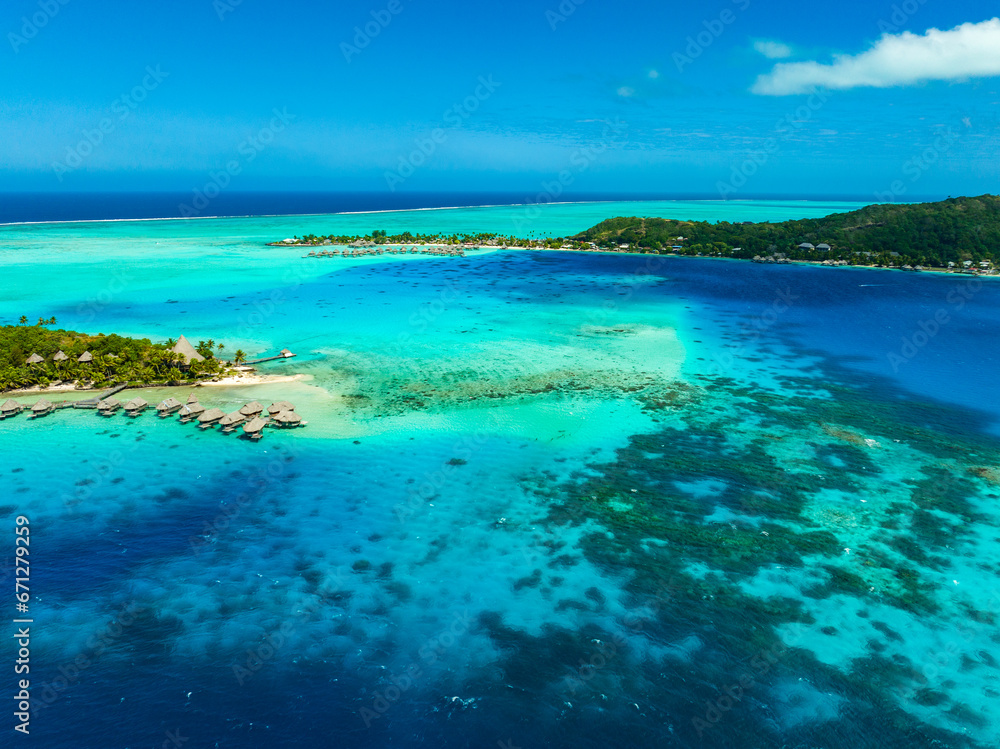 Bora Bora by drone, Feench Polynesia