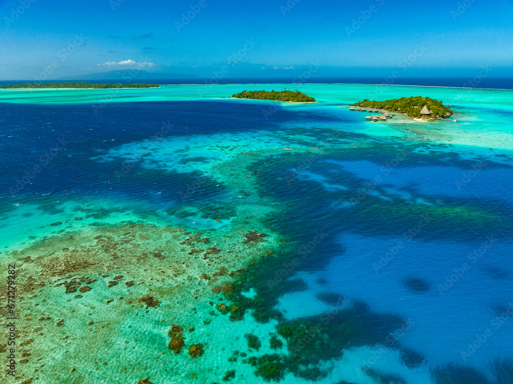 Bora Bora by drone, Feench Polynesia