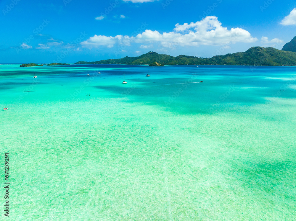 Bora Bora by drone, Feench Polynesia