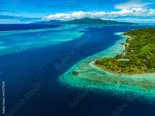 Taha'a by drone, French Polynesia photo