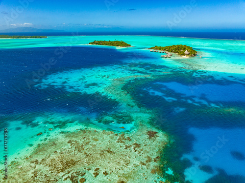 Bora Bora by drone, French Polynesia
