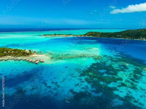 Bora Bora by drone  Feench Polynesia
