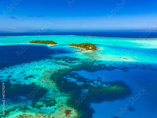 Bora Bora by drone, Feench Polynesia