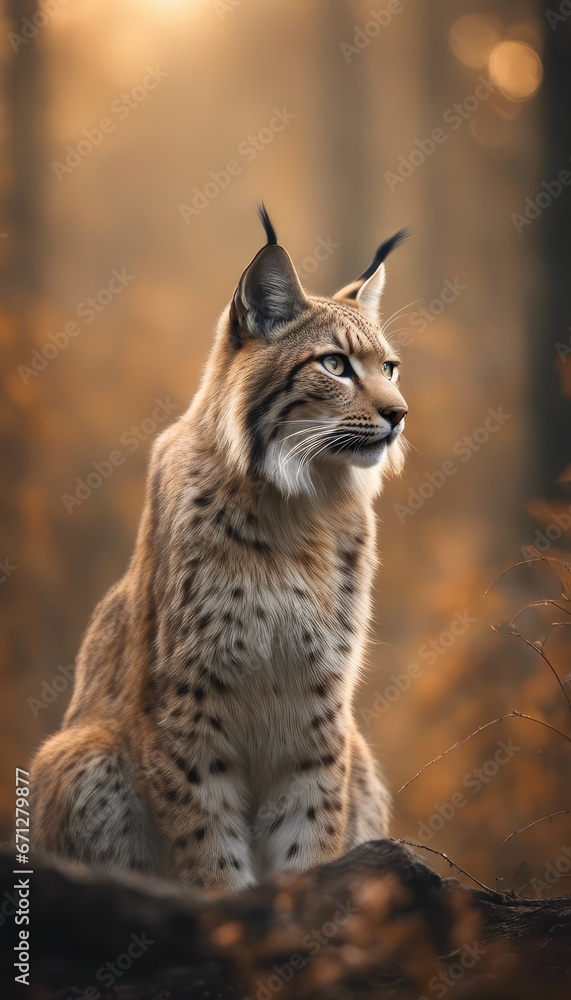 Fototapeta premium Lynx Photography Stock Photos cinematic, wildlife, lynx, Big Cat, for home decor, wall art, posters, game pad, canvas, wallpaper