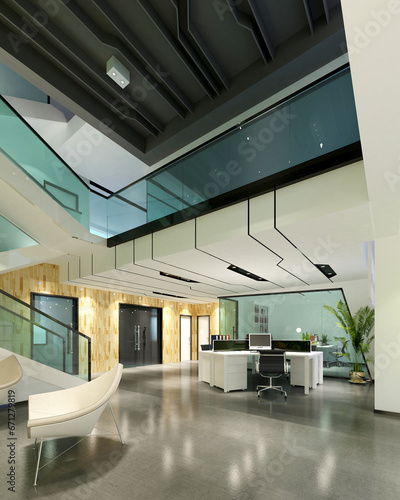 Luxury office interior, 3d rendering