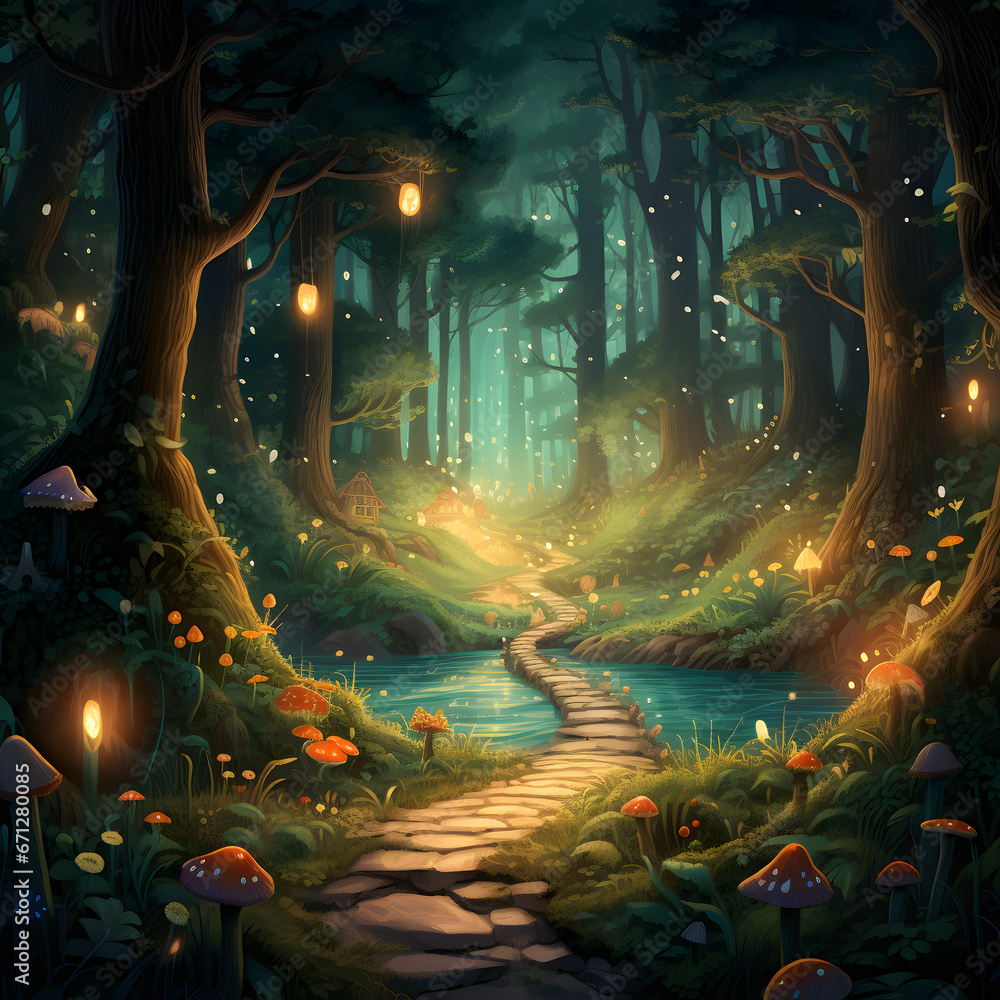 Enchanted Path in the Forest