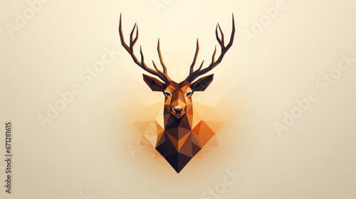 A deer head made out of geometric shapes photo