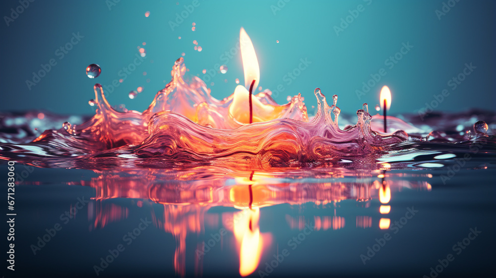 Dia de las velitas. A Colombian tradition. Candles and lanterns of all colors fill the night that officially begins Christmas with magic. banner, copy space, poster, background, greeting card. - obrazy, fototapety, plakaty 