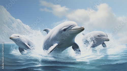 White Beluga Whales © Orxan