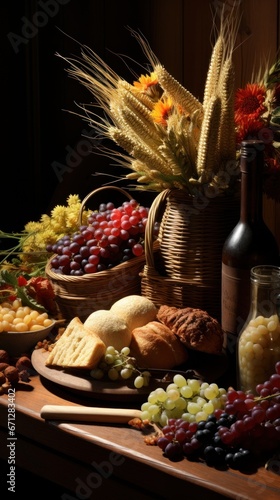 Cornucopia with different kinds of nuts UHD wallpaper