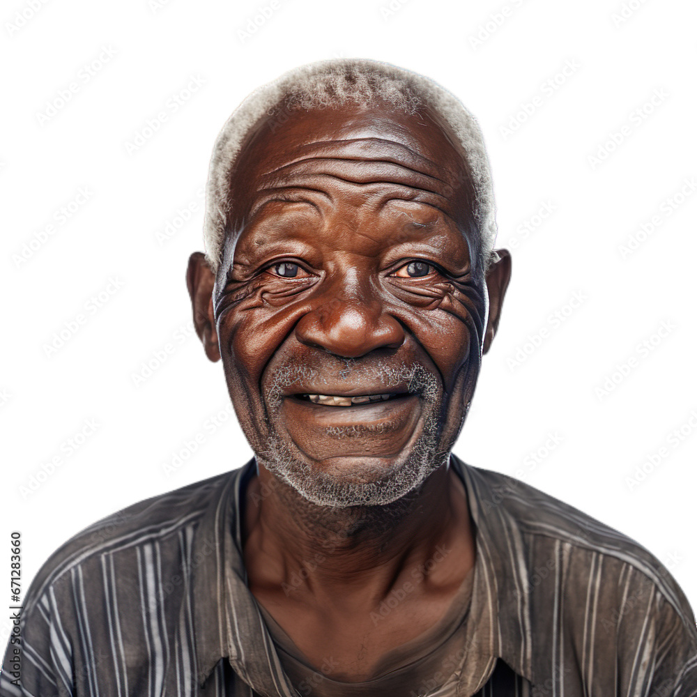 Front view happy old-age black American men on a white isolated transparent background. Front view happy old-age black American men on a white isolated transparent background.