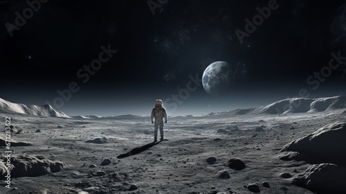 High-resolution image of man walking on the moon