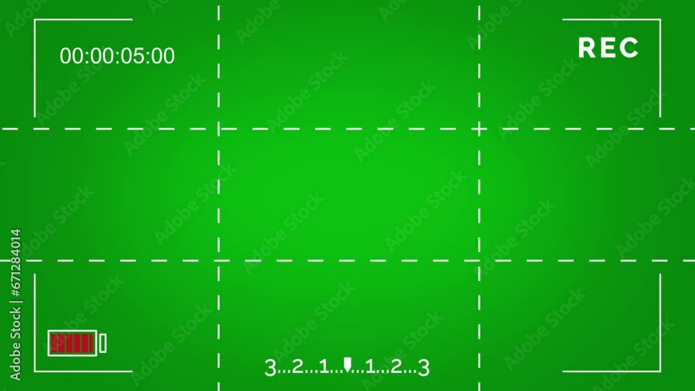 Camera recording screen overlay with alpha channel. DSLR camera frame