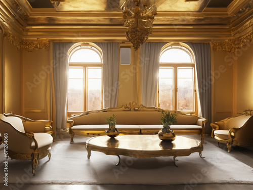 salone villa antica barocco oro veneziano lusso  photo