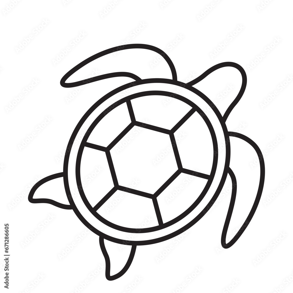 Fototapeta premium Sea turtle icon, sea element vector graphic