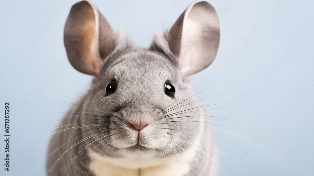 Fluffy chinchilla portrait, generative ai Fluffy chinchilla portrait, generative ai